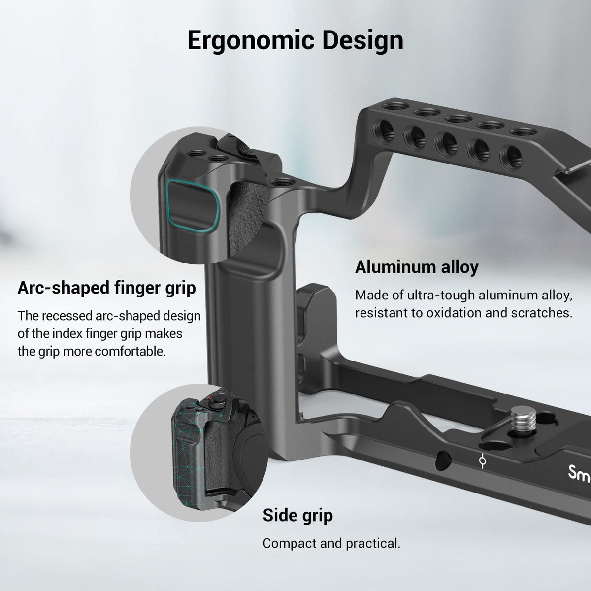 SmallRig M50 /M50 II /M5 Cage (Upgraded), Aluminum Alloy Video Film Movie Making Rig with Integrated Grip and NATO Rail for Canon M50 /M50 II /M5