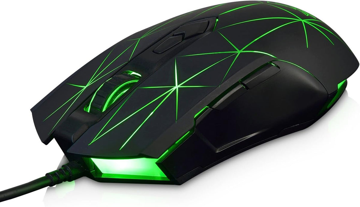 FIRSTBLOOD ONLY GAME. AJ52 Watcher RGB Gaming Mouse, Programmable 7 Buttons, Ergonomic LED Backlit USB Gamer Mice Computer Laptop PC, for Windows Mac OS Linux, Star Black