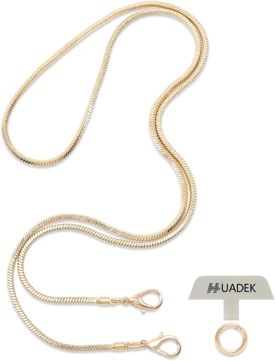 Snake Chain Phone Strap Universal phone lanyard phone strap connector (Snake-Chain（Light gold） F5)