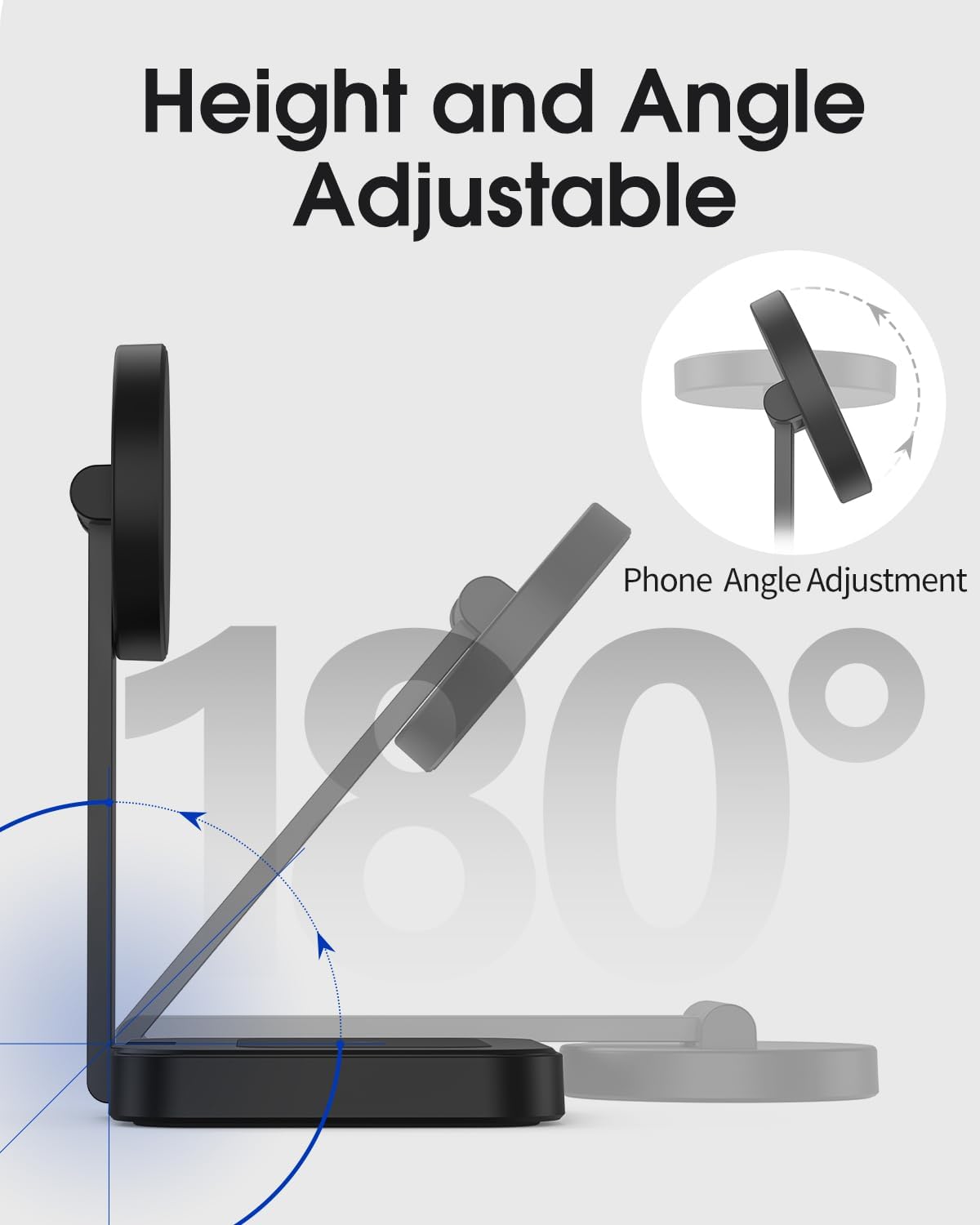 Magnetic Charging Station for iPhone 16 15 14 13 12 Series, Foldable Wireless Charger for Multiple Devices, Faster Mag-Safe Charger Stand, Portable Charging Stand for AirPods 4/3/2/Pro, Phone Holder