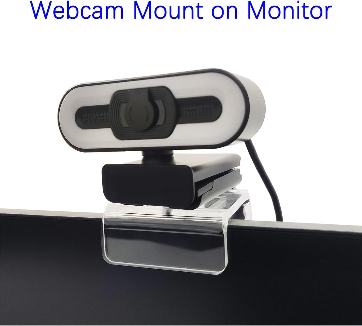 HTLAKIKJ 1/4'' Webcam Mount for Monitor, Compatible with Logitech and other Webcams with Thread, Acrylic Clear Mount on