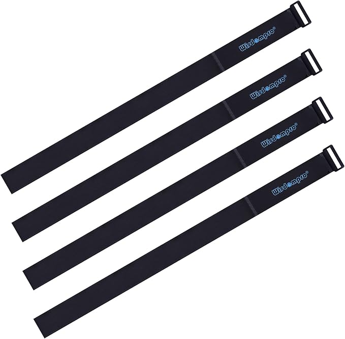 Wisdompro Extra Large 4 Pack 2x60" Hook and Loop Tie Down Straps Heavy Duty