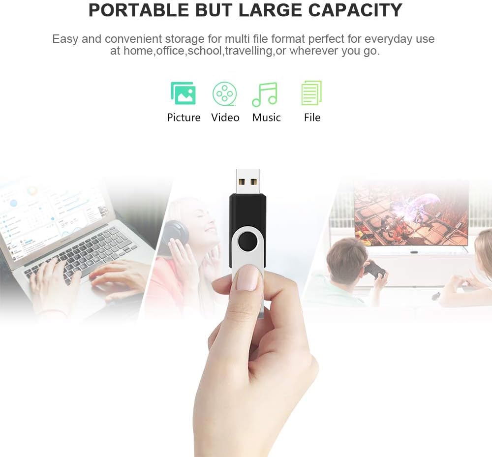 KEXIN 2GB 100 Pack USB Flash Drive - Thumb Drive with LED Indicator - Black