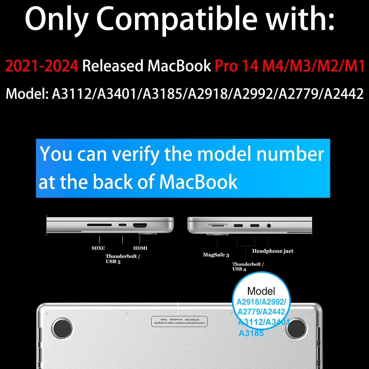 Teryeefi Design Case for MacBook Pro 14 inch M4/M3/M2/M1 2025 2024 2023 2021 Release Model A3112 A3401 A3185 A2918 A2992 A2779 A2442, Hard Shell Cover + Keyboard Cover, Colorful Abstract Flowers A001