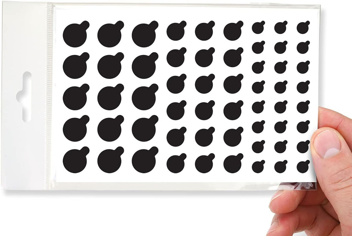 BLOCKED Webcam/Camera Vinyl Covers | Low-Tack Restickable Webcam Sticker | Multiple Sizes | Black 57-Pack Tabbed (Muted Matte)