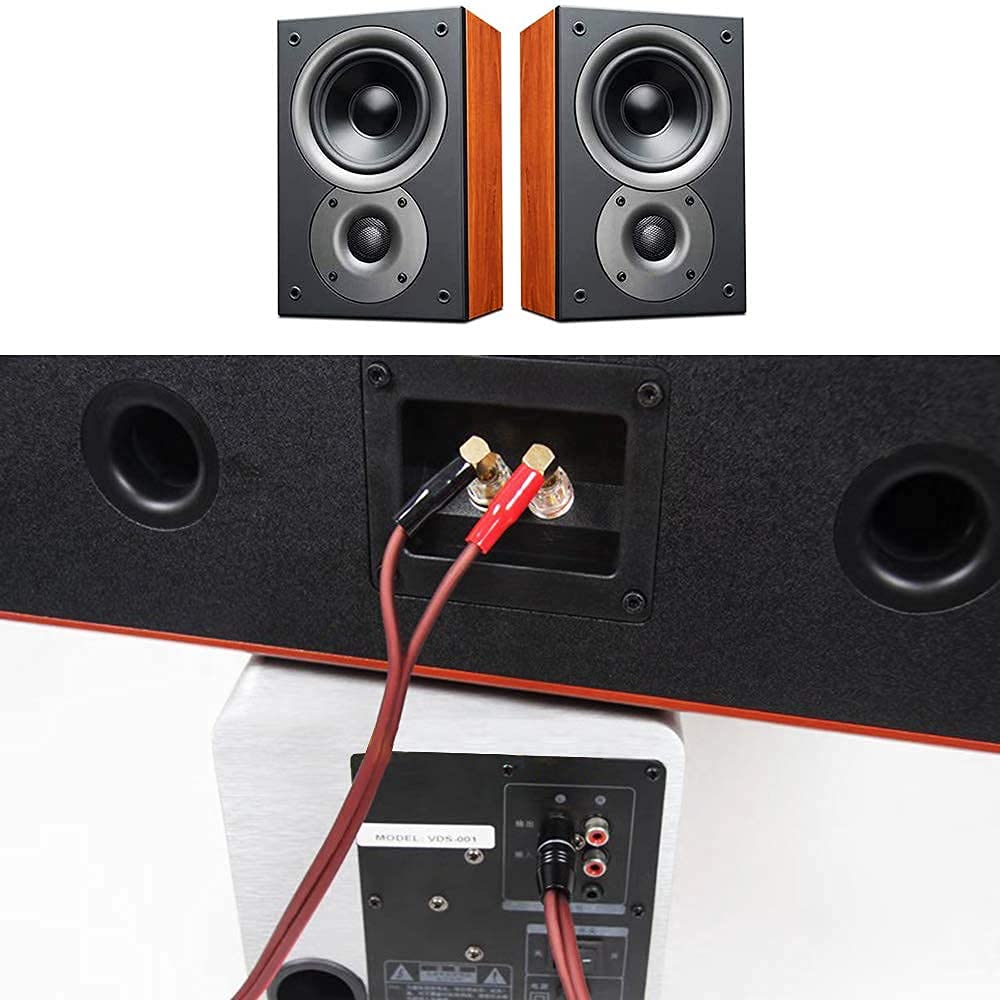 1/4 TS Plug to Bare Speaker Wire Audio Cable, 6.35mm Male Mono Adapter Replacement Open End (3feet*2)