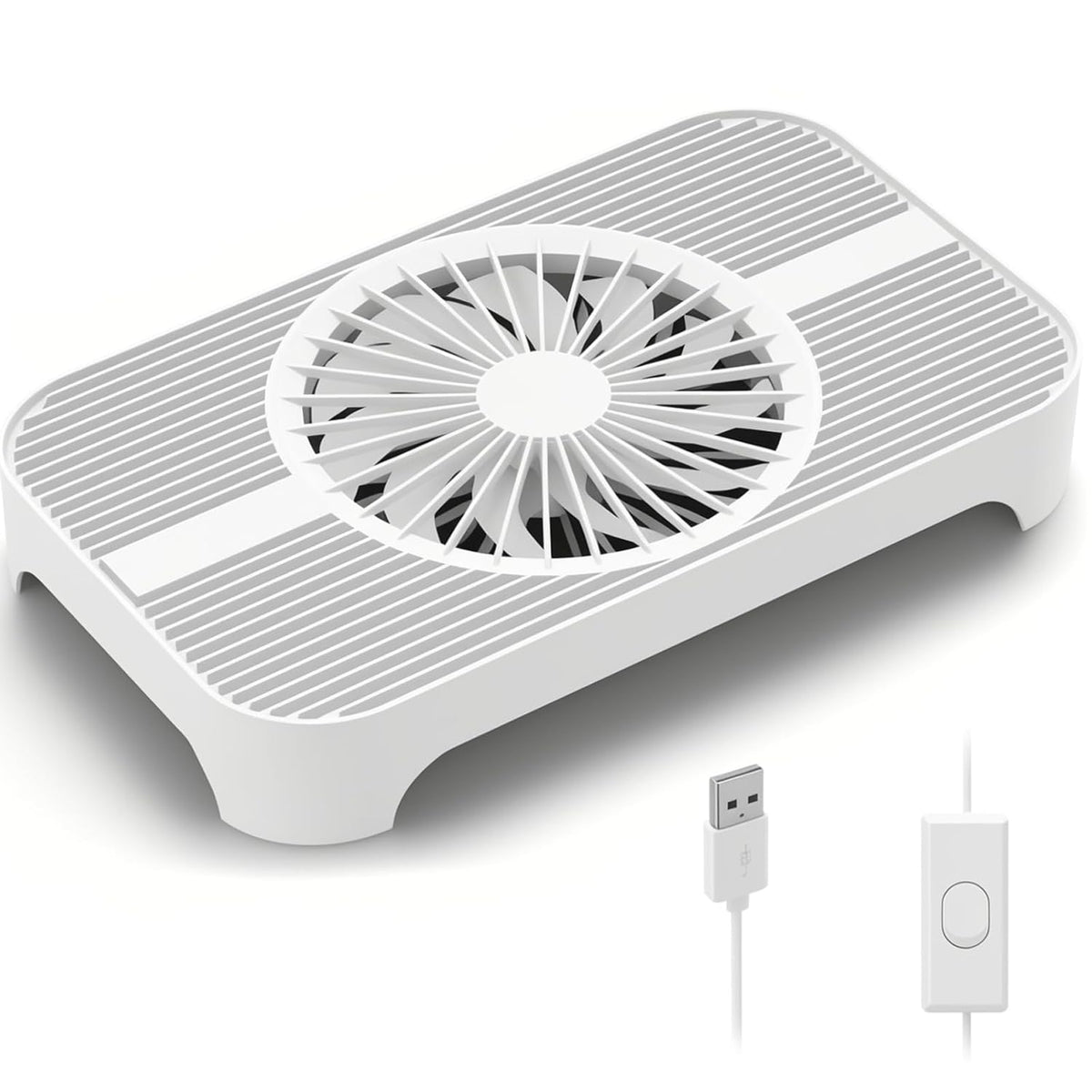 GSCOLER X3 18dB 140mm USB Cooling Fan, Ultra-Quiet USB PC Fan with Built-in Cable & One-Touch Switch for Router