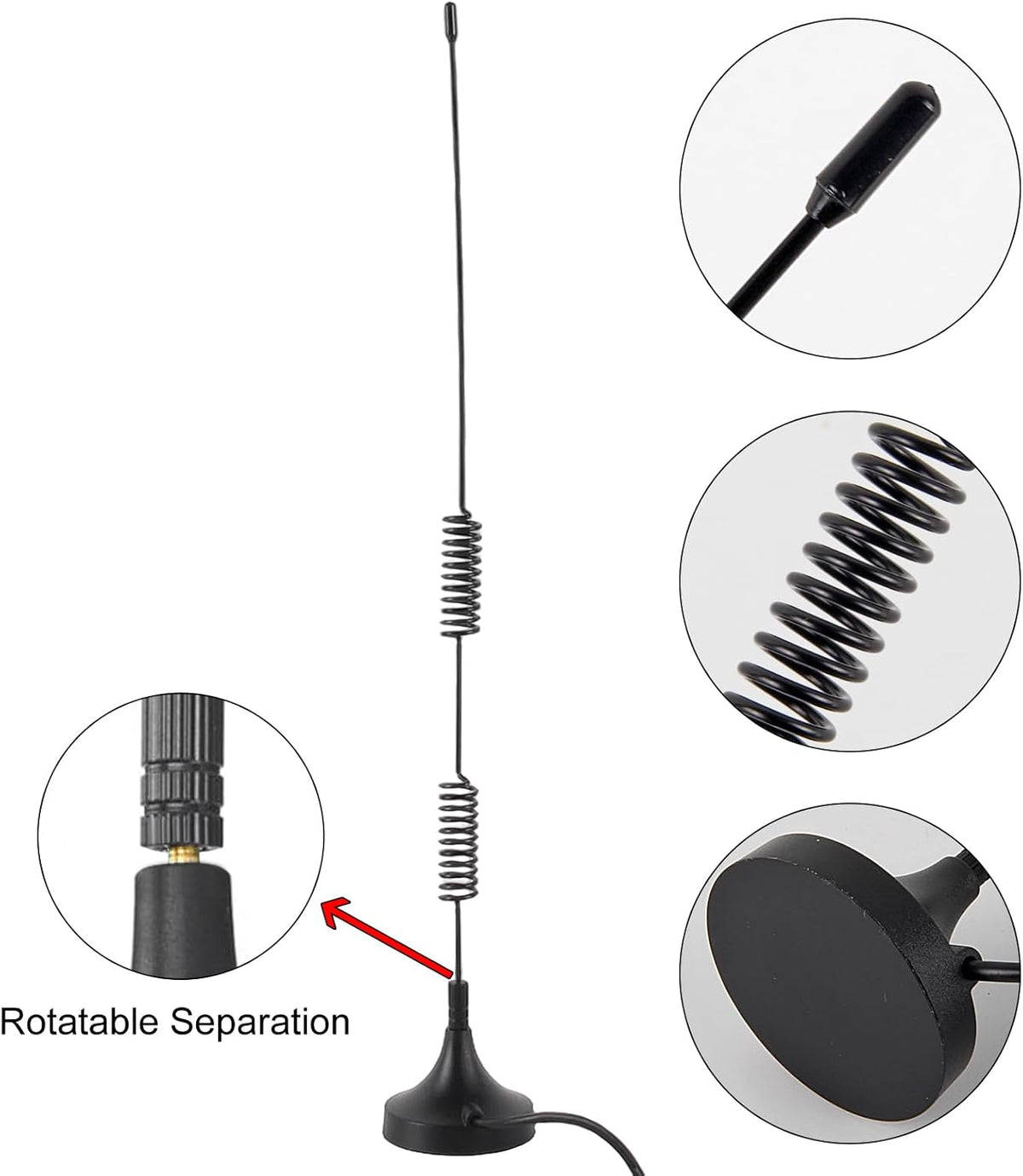 ACEIRMC VHF UHF Ham Amateur Radio Police Scanner Antenna Magnetic Base BNC Male Antenna Compatible with Uniden Bearcat