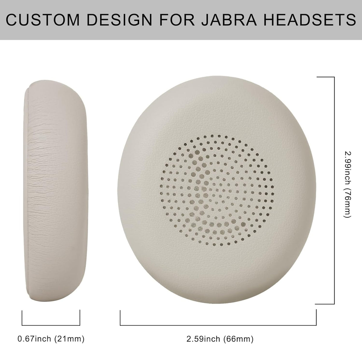 Ear Pads for Jabra Elite 45h - Replacement Ear Cushions for Evolve2 65 40 MS UC USB On-Ear Wireless Headphones - Protein Leather Memory Foam (Gold Beige)