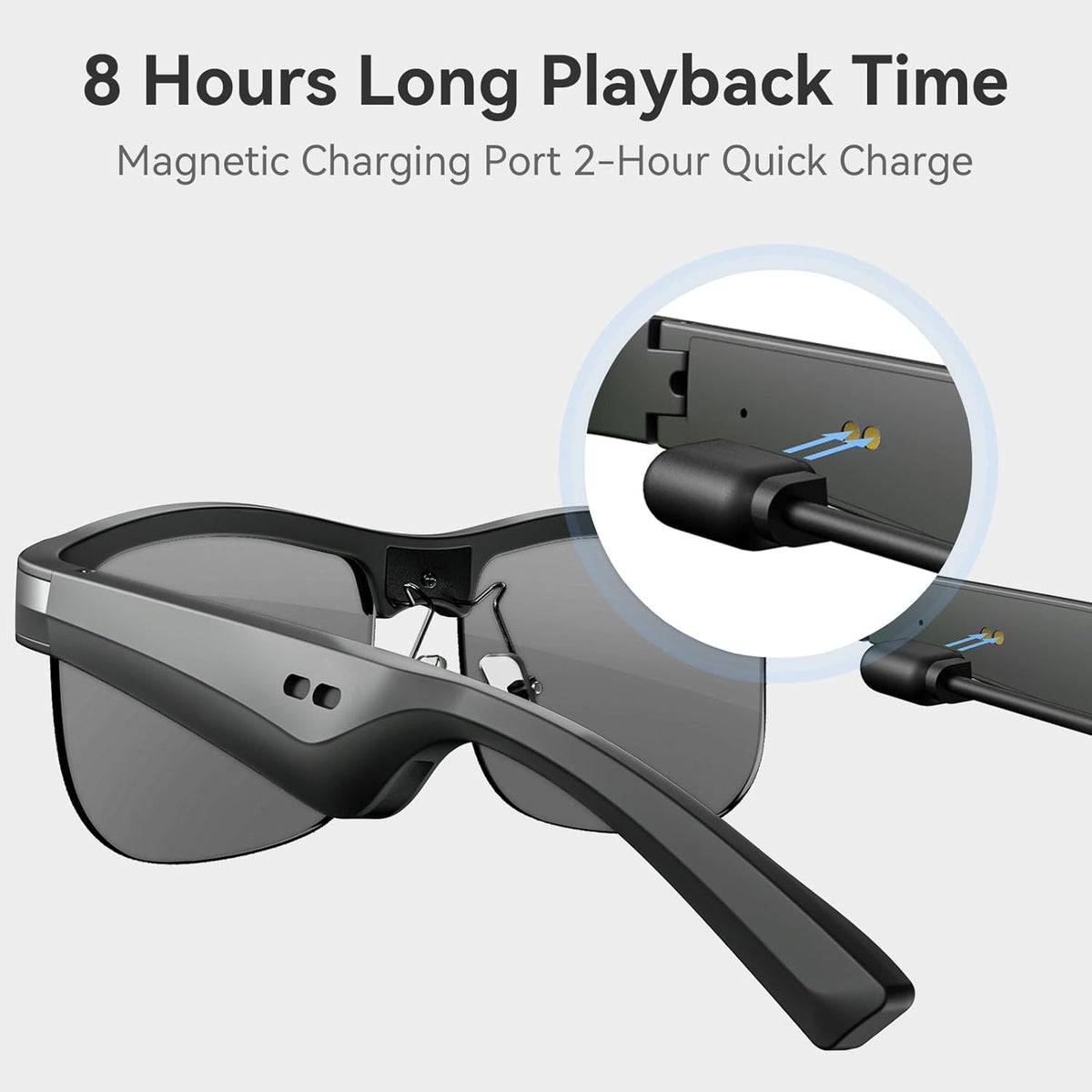 GAXABI (M9 Smart Glasses, Polarized Bluetooth Sunglasses, Built-in Mic & Speakers, Voice Assistant, UV Protection