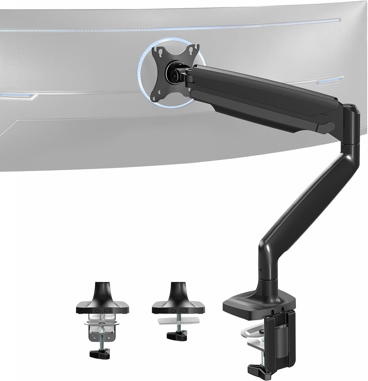 VIVO Premium Aluminum Heavy Duty Single Monitor Arm for Ultrawide Monitor up to 40 inches and 30 lbs, Desk Mount Stand, Pneumatic Height, Max VESA 100x100, Black, STAND-V110Q