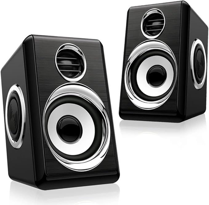 Wired Computer Speakers Bass Reinforcement 4 Diaphragm for Laptop Desktop Phone 8W High Power Loudspeaker