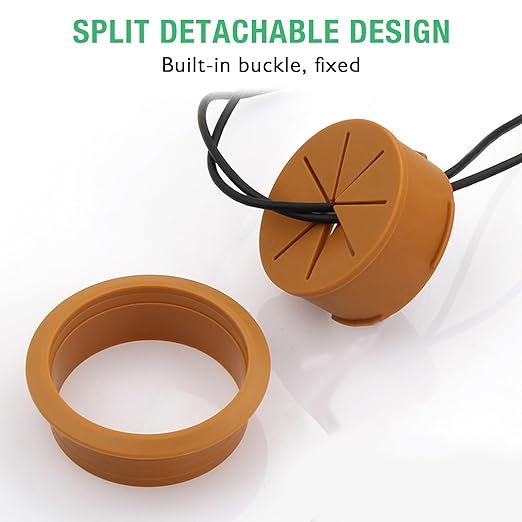 EASYEAH 2 Pcs Desk Grommet 2"/50 mm, Desk Hole Cover for Cables, Cable Grommet ABS Plastic, Desk Hole Grommet for Home & Office Pc, Detachable Cable Cord Organizer,Coffee