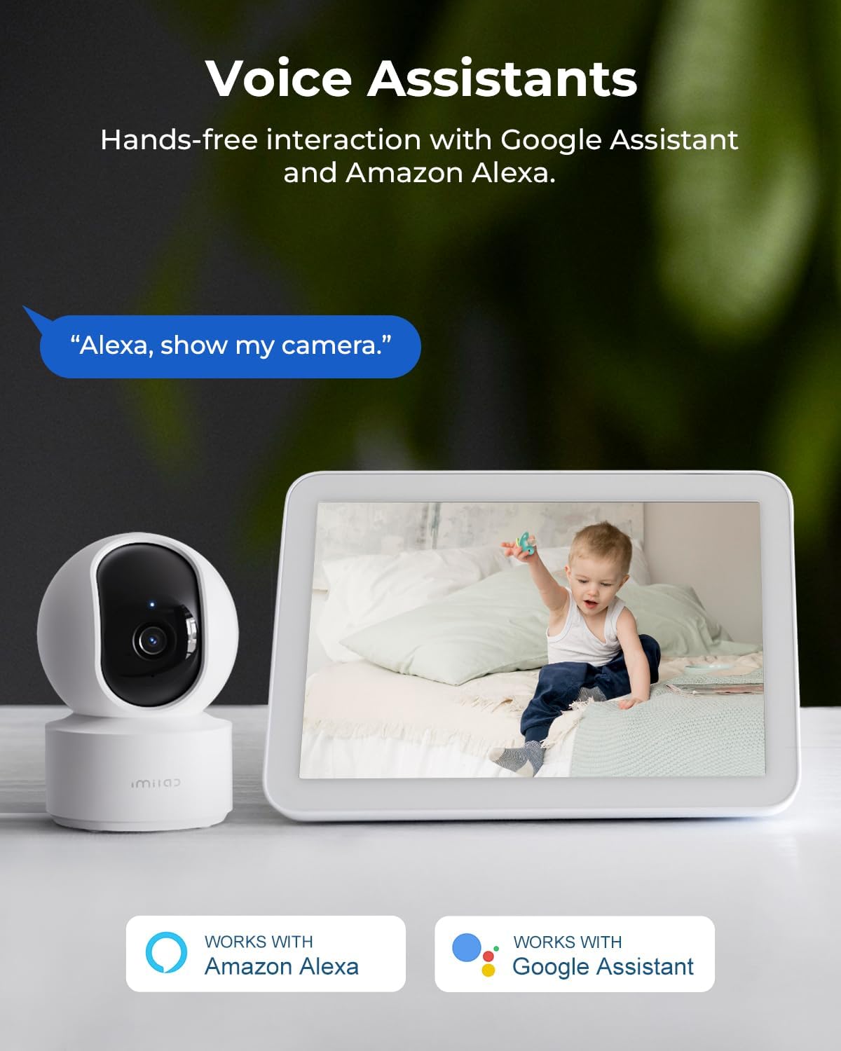 IMILAB C21 2.5K 2 Pack, 360 2.4GHz Security Camera Indoor Room Camera for Bedroom View, Pet Cam w/Phone App & Speaker
