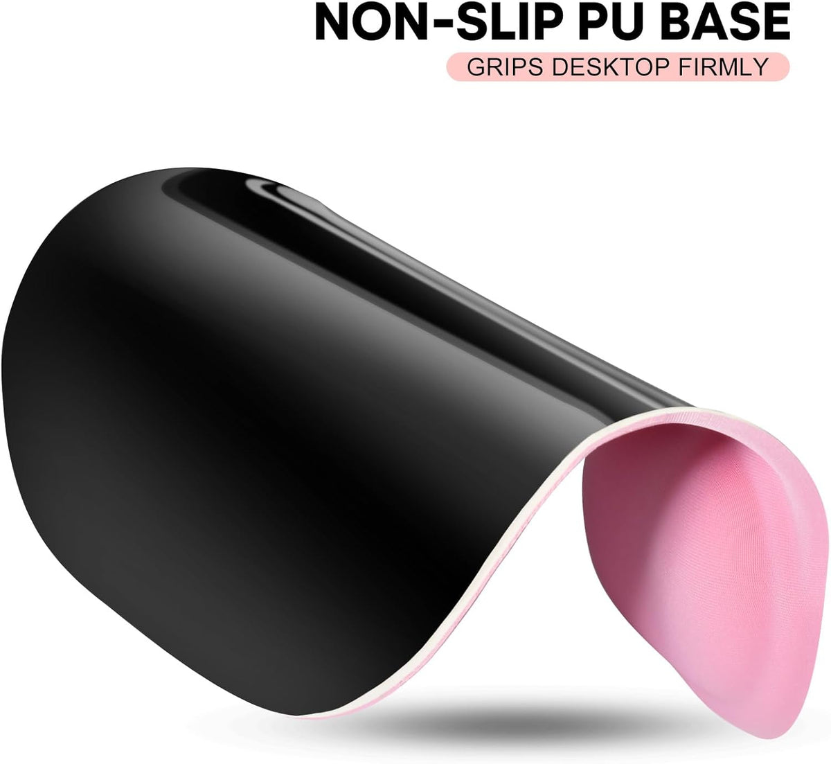 JIKIOU Mouse Pad, 2 Pack Ergonomic Mouse Pads with Comfortable Gel Wrist Rest Support and Smooth Cloth, Non-Slip PU Base for Easy Typing Pain Relief Durable and Easy to Clean Small Pink