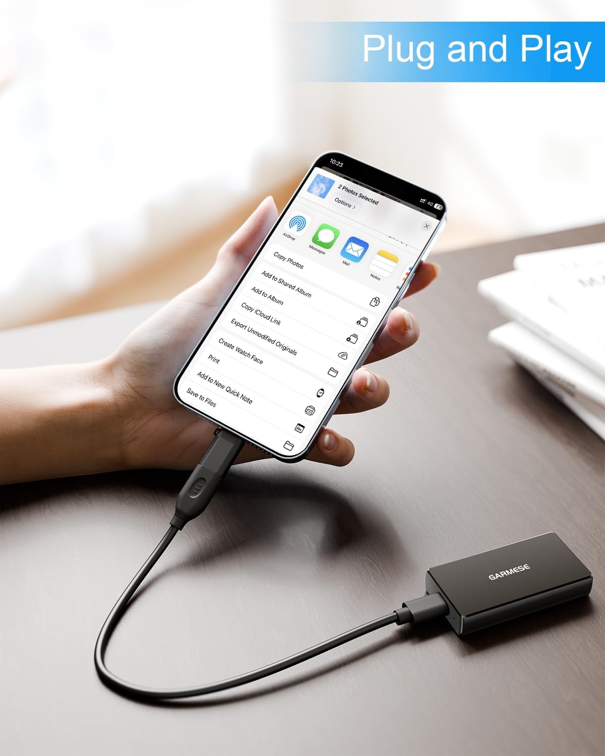 120GB Portable SSD Up to 350MB/s USB 3.2 Gen 1 External SSD with Dustproof/High Temperature Resistance Type-C External Solid State Drive Reliable Storage