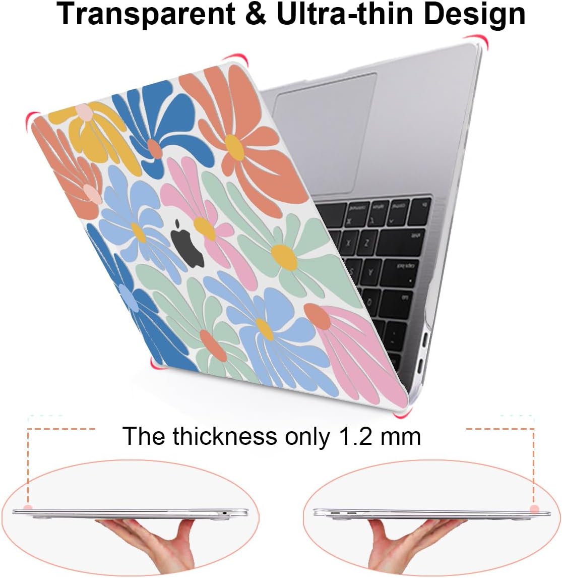 for MacBook Pro 13 inch Case 2022 2021 2020-2016 A2338 M2/M1 A2251 A2289 A2159 A1989 A1706 with Touch ID, Plastic Hard Shell Case Keyboard Skin Screen Film Webcam Cover, Colorful Flowers
