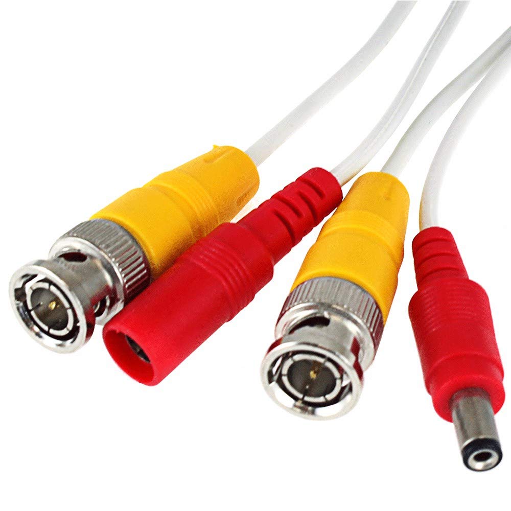 50 Feet BNC Video Power Cable BNC All-in-One Extension Security Camera Cable Wire Cord for CCTV Camera DVR Surveillance System Pack of 2