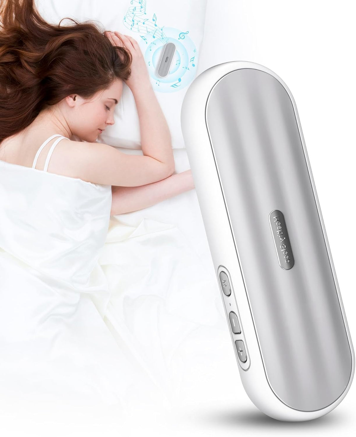 GroTawel 20-Hour Under Pillow Bluetooth Speaker for Sleep: Private Bone Conduction Portable Speaker with White Noise