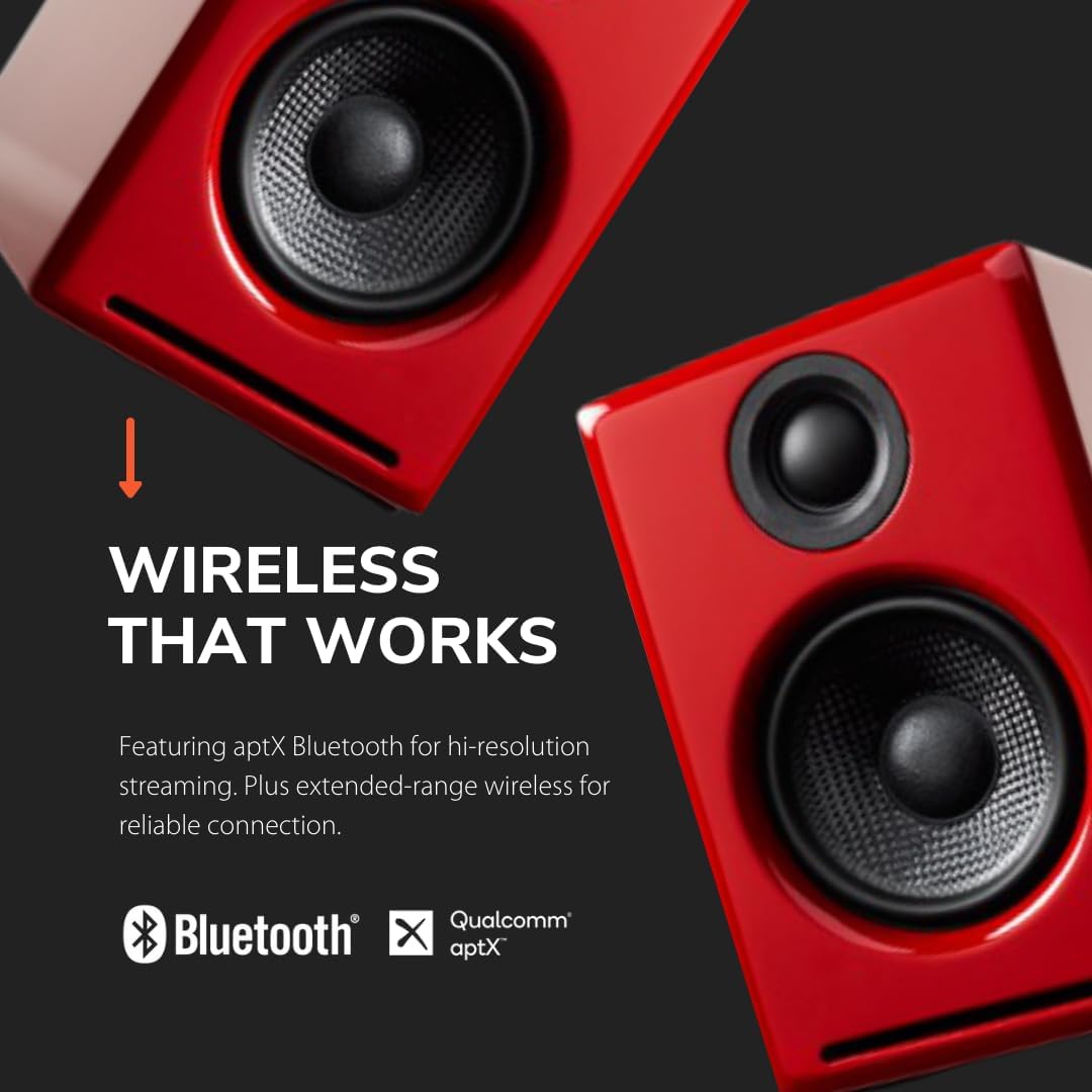 Audioengine A2+ 24 Bit 60 Watt Bluetooth Desktop Computer Speakers for Music and Gaming - PC MAC Laptop Tablet