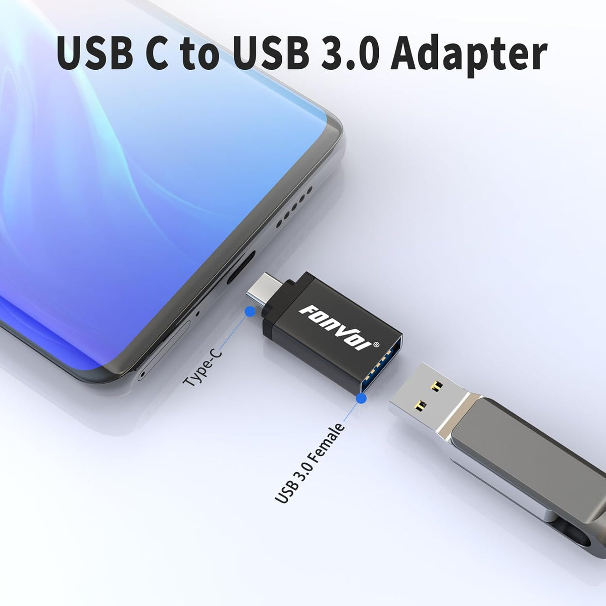 USB C to USB Adapter[4-Park], USB Type C Male to USB 3.0 Female OTG Adapter Compatible with MacBook Pro,Chromebook,Pixelbook,Microsoft,Samsung Galaxy S8 9 10 20 21 S22 Ultra Plus Note (Black)