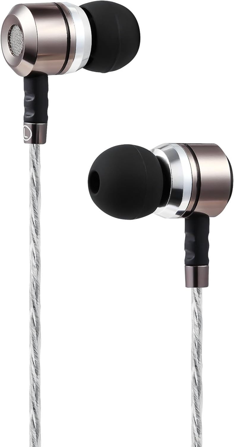 Sephia SP3060VC Wired Earbuds with Microphone, Deep Bass in-Ear Headphones with Noise Isolation, 10mm Drivers, Tangle-Free Cable, 3.5mm Jack