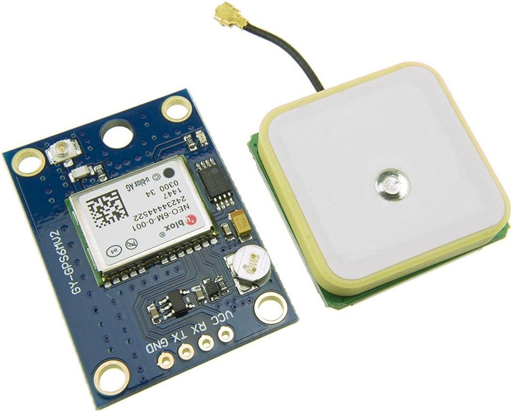 HiLetgo GY-NEO6MV2 NEO-6M 3V-5V 2.5 GPS Flight Controller Module with Super Strong Ceramic Antenna for Arduino EEPROM