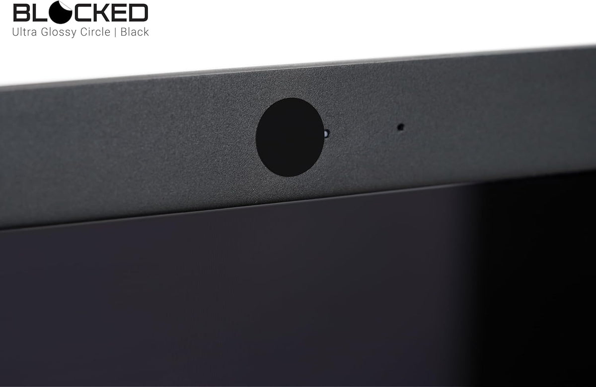 BLOCKED Stackable Webcam/Camera Vinyl Covers | 95 Low-Tack Restickable Webcam Stickers | 5-Sizes | Black 95-Pack (Ultra Glossy)