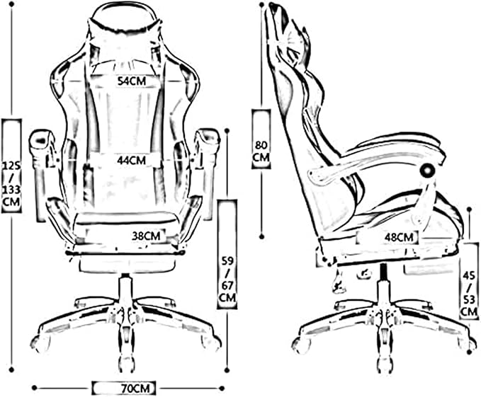 Office Office Chair E-Sports Chair Ergonomic Table and Chair High Back Racing Chair Game Office Chair Footstool Computer Chair Chair (Color:Red)