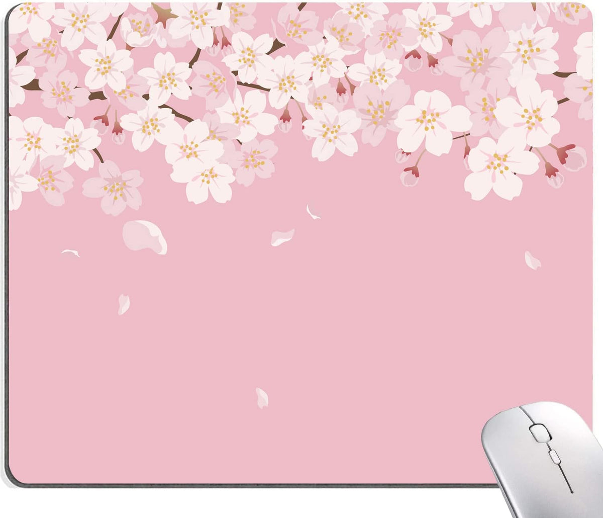 Mouse Pad, Premium-Textured Mouse Mat, Non-Slip Rubber Base Mousepad for Laptop, Computer & PC,9.5×7.9 in,Cherry Blossom Flower