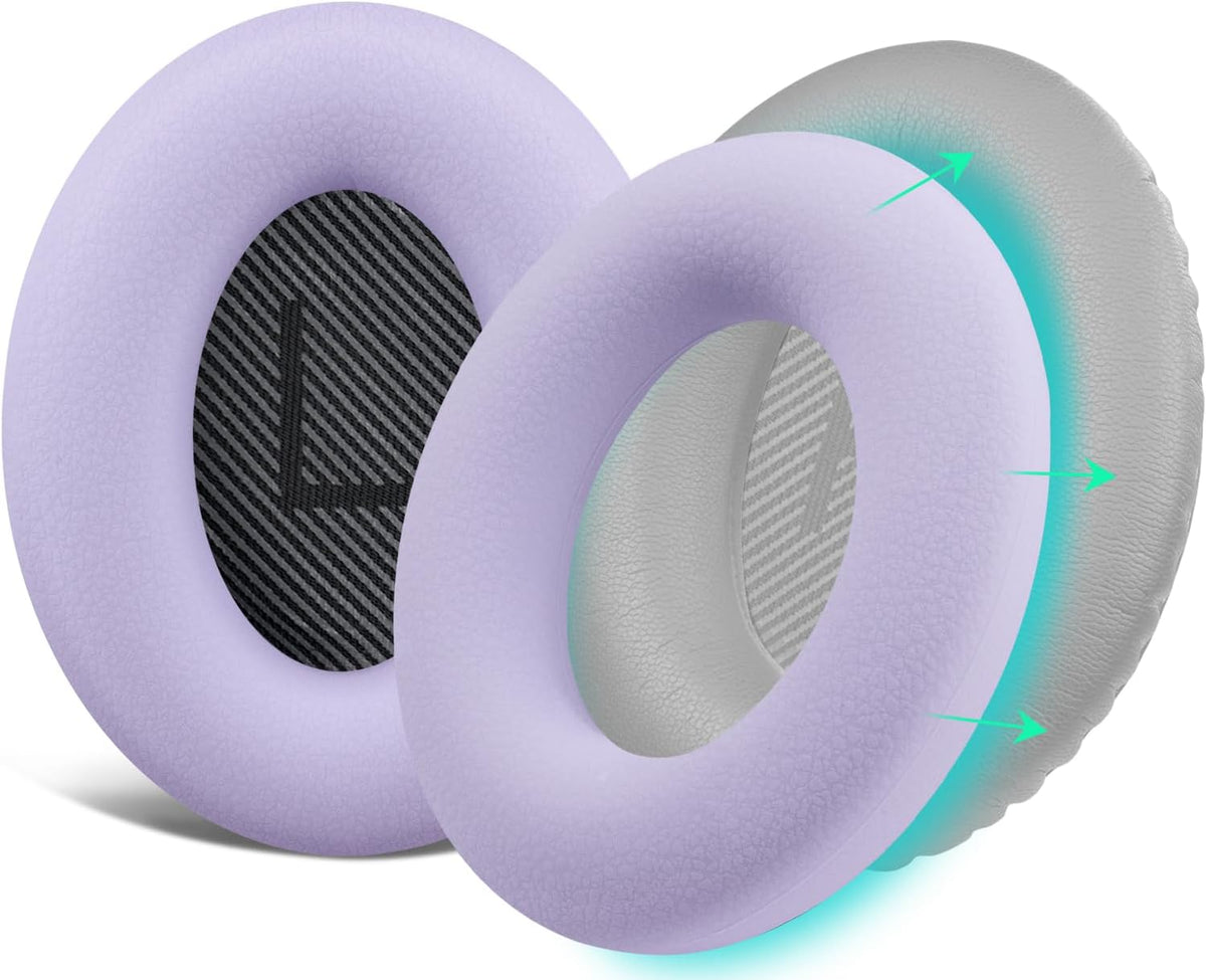 SOULWIT Silicone Ear Pads Cover Protector for Bose QuietComfort QC15 QC25 QC2 QC35 QC45/Ae2 Ae2i Ae2w/SoundTrue & SoundLink AE Headphones Cushions, Sweatproof, Easily Washable - Chilled Lilac