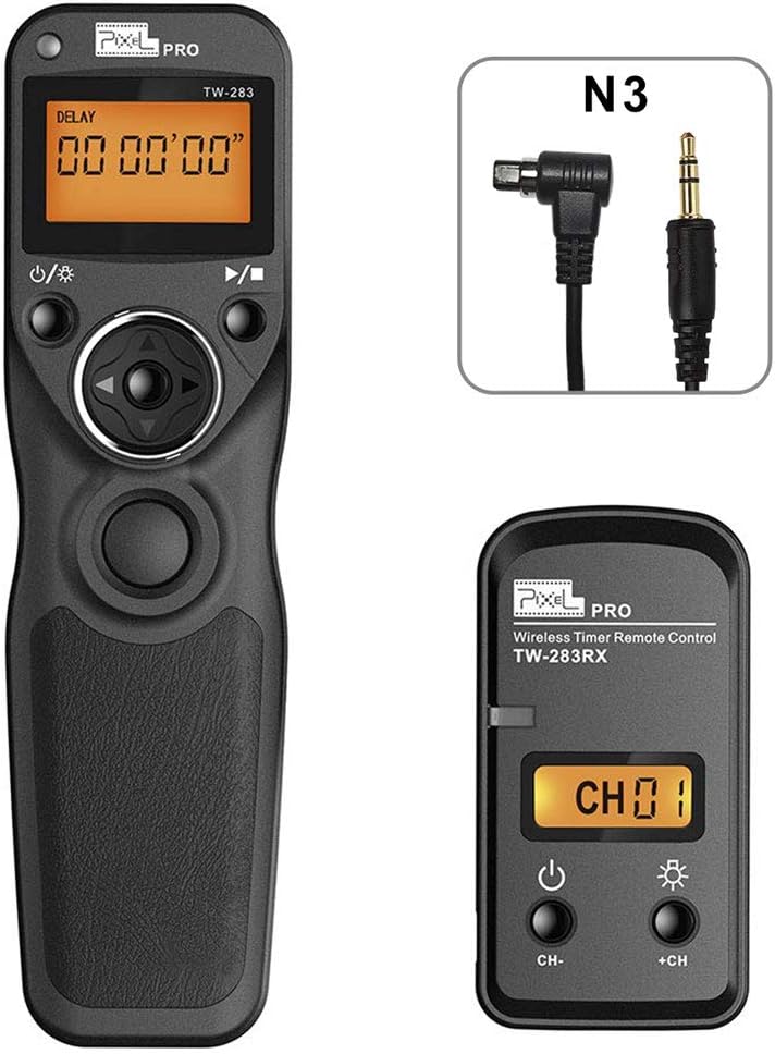 Pixel TW-283 N3 Wireless Shutter Remote Control Tiner Remote Shutter Release for Canon Eos 5D Mark IV 5D 6D 7D Mark 1DX MARKII R5 R6 50D 40D 30D 20D 10D D60 D30 D2000 EOS-1V EOS-3
