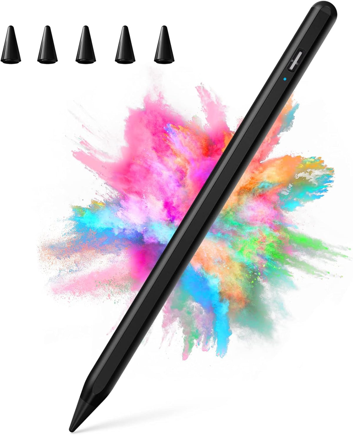 Stylus Pen for iPad 2018-2023 with Palm Rejection, Active Pencil for iPad 10th/9th/8th/7th/6th Generation, for iPad Pro 11/12.9 inch, for iPad Air 5th/4th/3th Gen, for iPad Mini 6th/5th Gen (Black)
