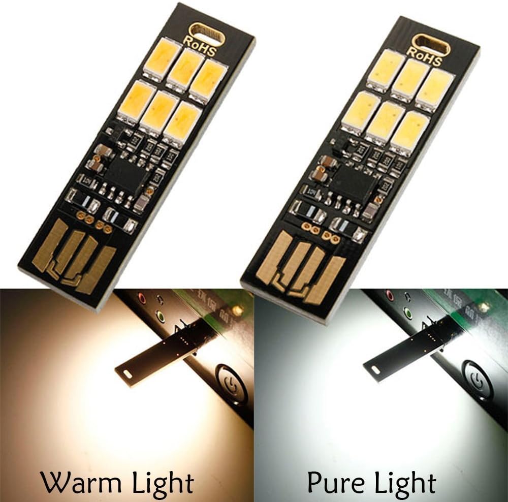 5pcs 6 Dimming Qty:5 Yitee LED Circuit Boards USB Light Keychain Super Bright LEDs Mini USB Light Lamp with Smart Touch