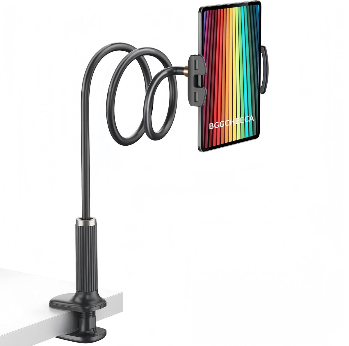 K-MT 【38.7inch/98cm】 Tablet Phone Holder Bed Gooseneck Mount, Mount Holder Clip with Grip Flexible Long Arm Compatible for ipad iPhone/Switch/Samsung Tabs/Kindle Fire HD K-MT(Black)