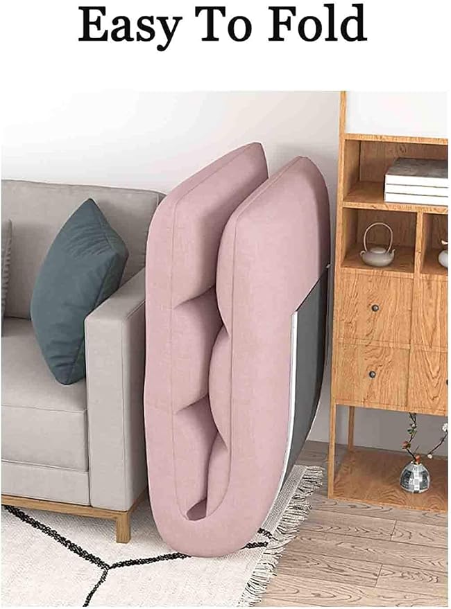 Indoor Loungers Heavy Duty Floor Chair with Back Support Home &amp Office Relax Seat Cushions Fold Up Padded Bed Chair (Color : Pink)