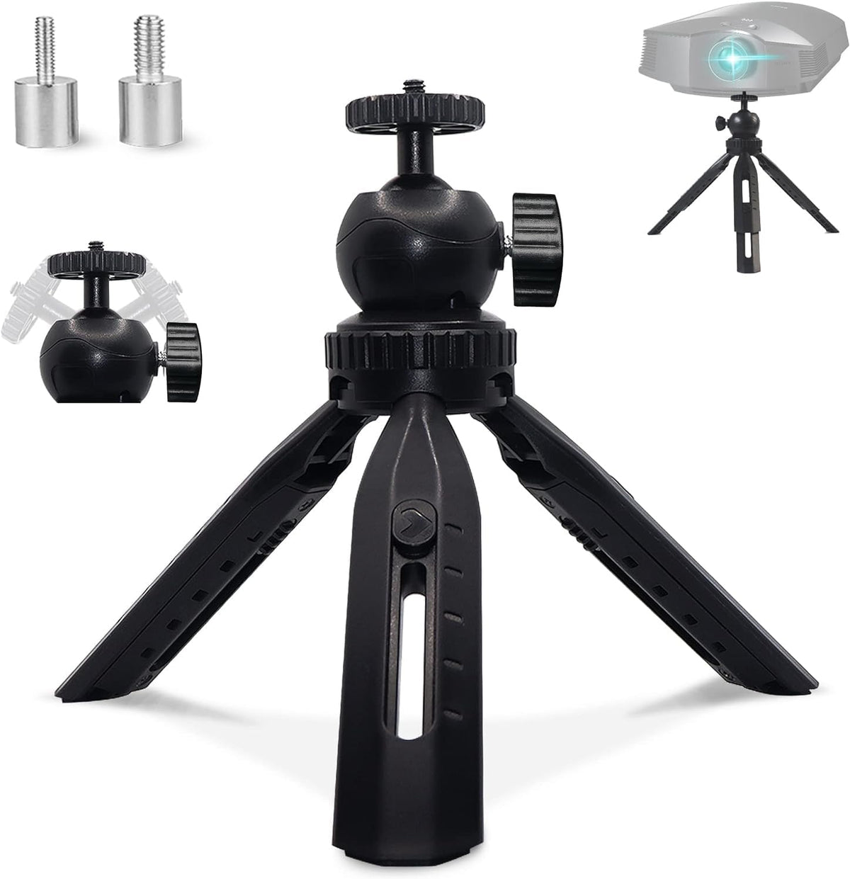2-Be-Best Mini Projector Stand, Tripod Mount Compatible With DR.J, DBPOWER, Anker, PVO, Artlii, LoongSon, AuKing