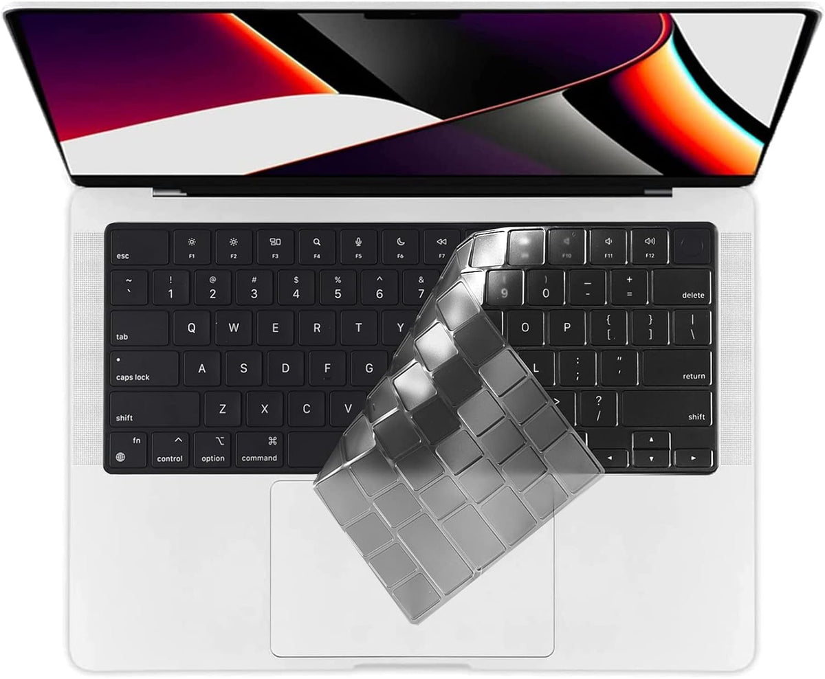 EooCoo Premium Keyboard Cover Skin Ultra Thin Protector Compatible with 2025-2021 MacBook Air 15" 13.6" M4 M3 M2 Chip, MacBook Pro 14" 16" M4 M3 M2 M1 Pro Max Chip, Tinted