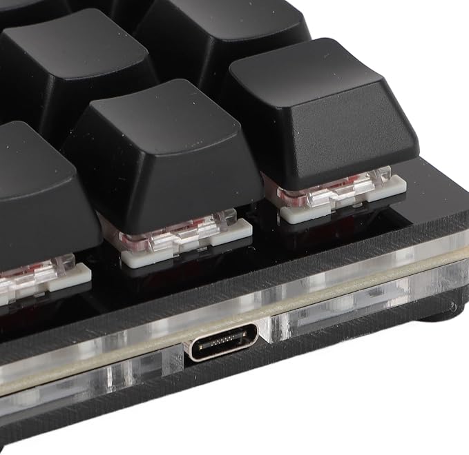 12 Key Mechanical Gaming Keyboard Mini USB Wired RGB Red Switch Programmable Macro Keyboard One Handed Mechanical Keyboard Hot Swappable Keyboard Macro Keypad for Home Office