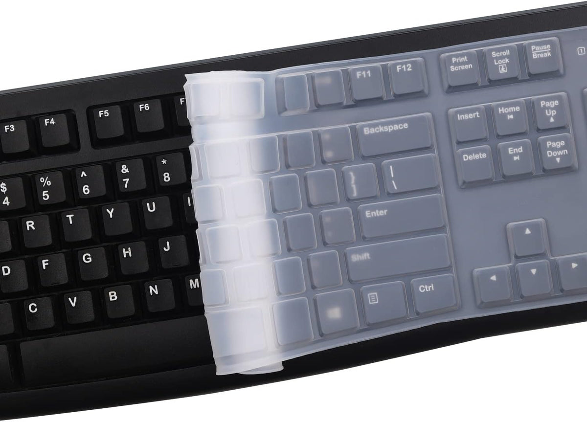 MUBUY Keyboard Cover Skin Protector for Logitech MK120 K120 Wired Keyboard, Keyboard Protective Skin US Layout (NOT Fit Other Model Keyboards)-Clear