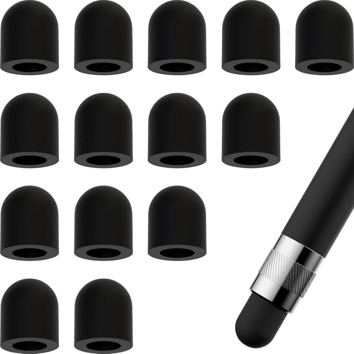 Stylus Replacement Tips, Replacement Rubber Tips for Stylus Pens, Soft Silicone Stylus Tips Silicone Nib Replacement for Touch Pencil Stylus Touchscreen Pen (45pcs)