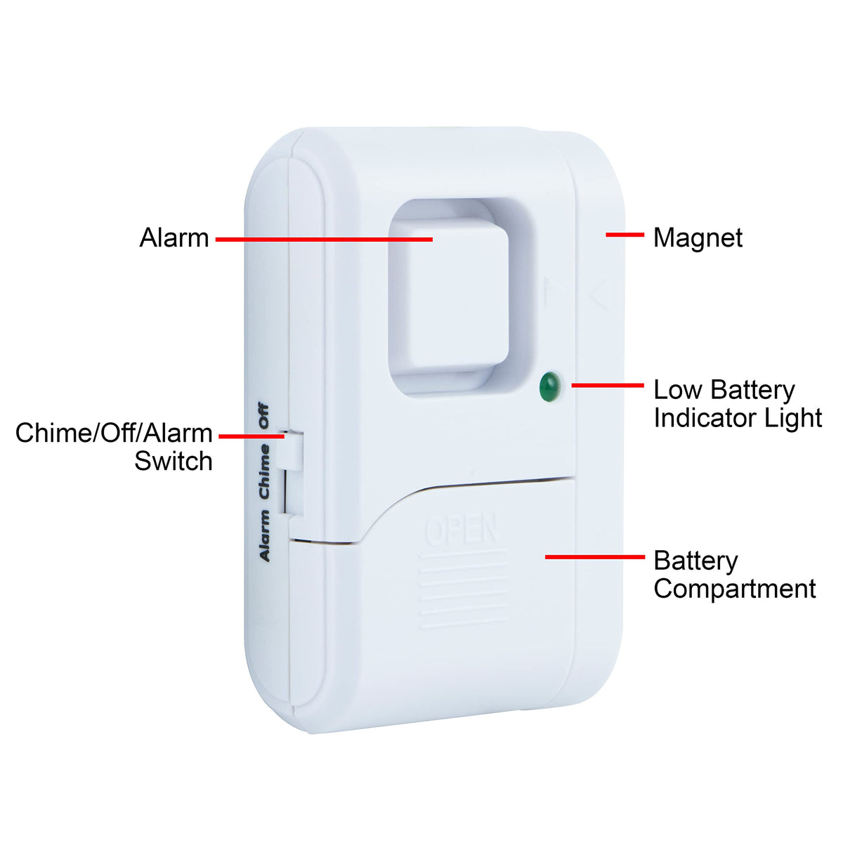 UltraPro Personal Security Window and Door Alarm, 1 Pack, DIY Protection, Burglar Alert, Wireless Chime/Alarm, Easy Installation, Home Security, Ideal