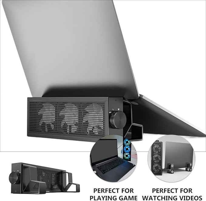 BESPORTBLE RGB Gaming Laptop Cooling Pad Speed Fans Ergonomic Heat Dissipation Stand Compatible with All Laptop Portable Notebook Cooler for Home and Office Use