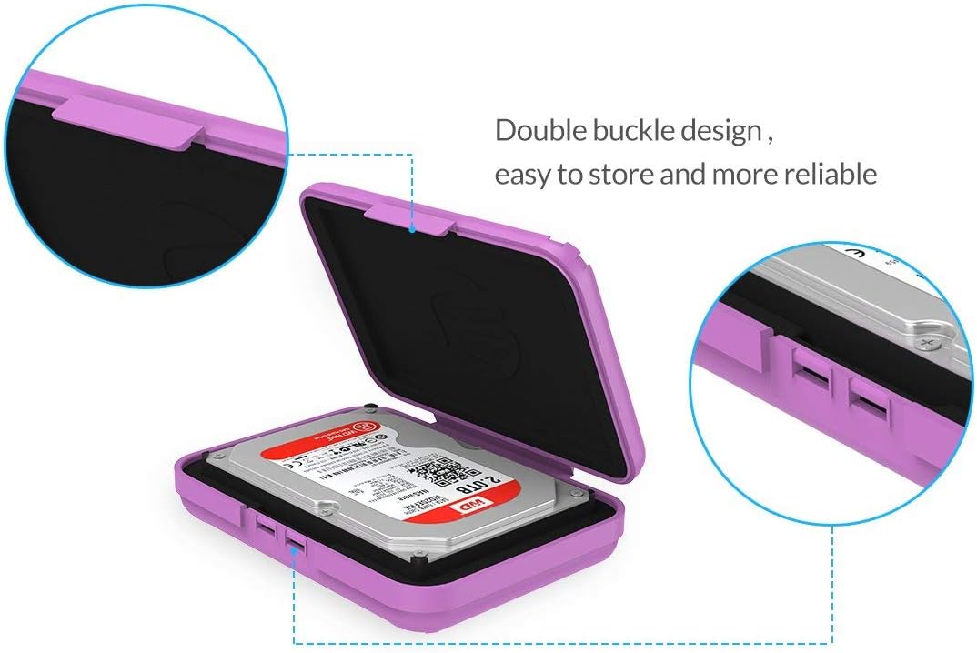 ORICO External Hard Drive Case for 3.5 Inch HDD/SSD 5 Packs Portable Hard Drive Carrying Protective Storage Box Anti-Static and Shockproof (Multicolor)-PHX5C