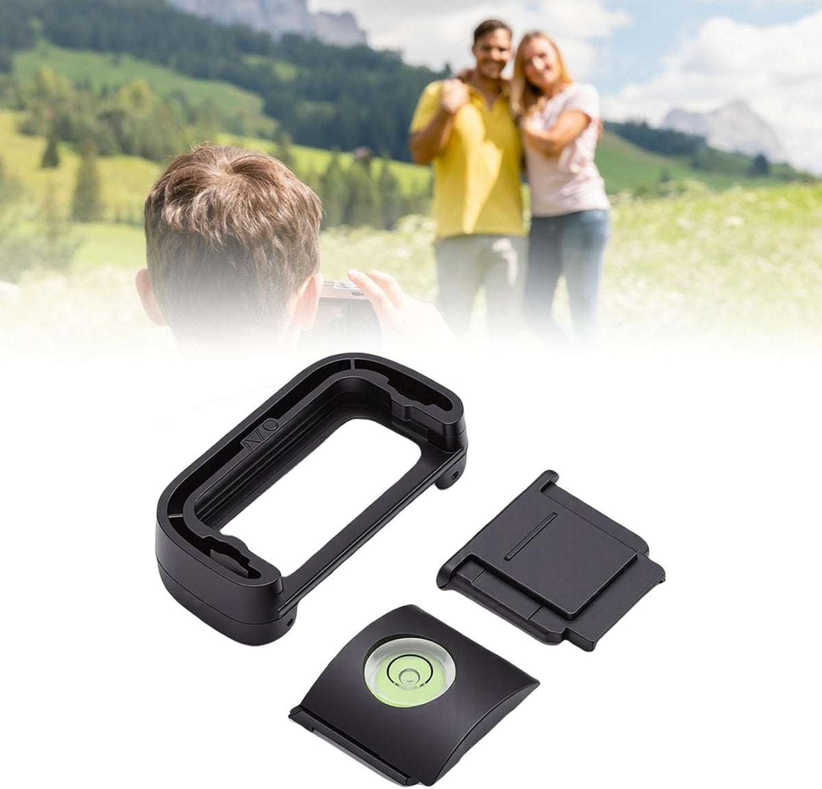 A7C Eyecup Eyepiece Viewfinder for Camera, Camera Hot Shoe Cover Protector Cap with Bubble Spirit Level