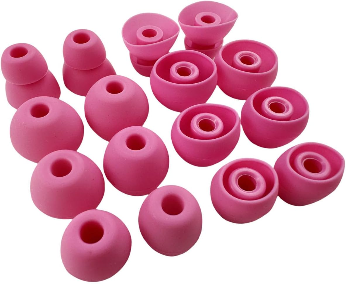 Replacement Ear Tips for Beats Urbeats2.0 Tour2.0 ibeats Beats x, Beats Flex Secure Fit for Powerbeats Pro Silicone Earbuds Washable Sweat-Resistant Noise Isolation 8 Pairs (Rose)
