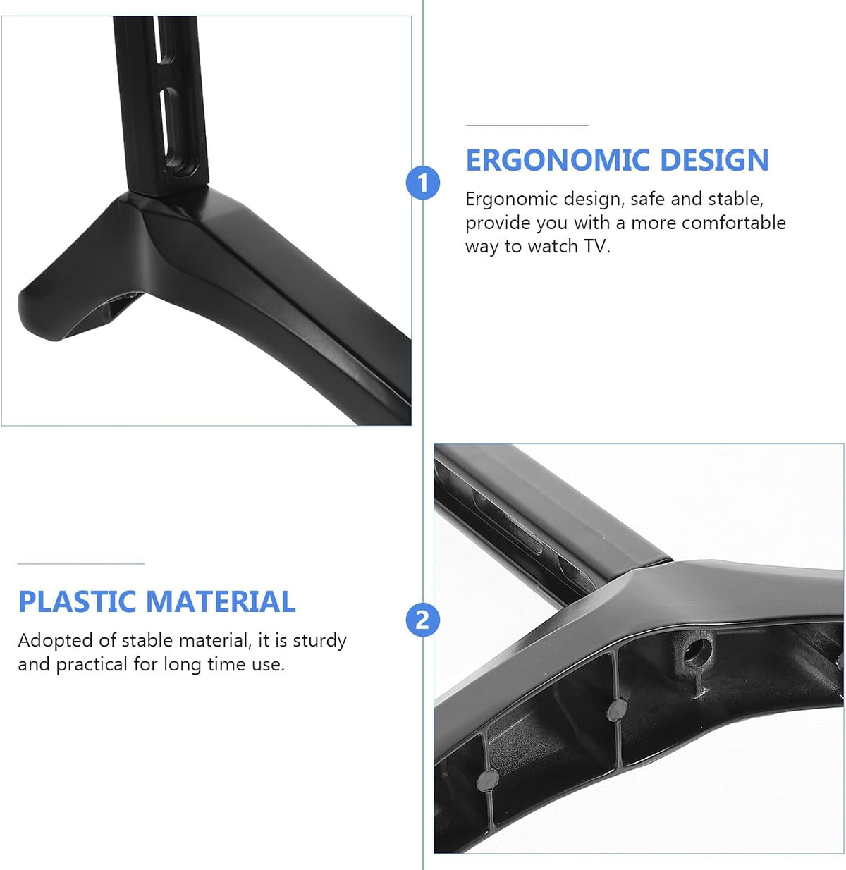 Healeved Black TV Stand Base Mount Bracket - Sturdy Support for Living Room & Bedroom
