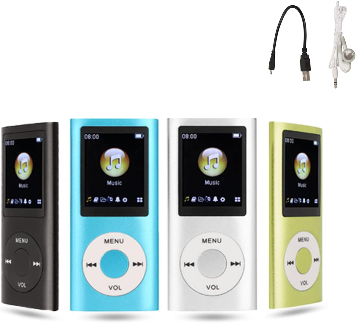 Gugxiom MP3 MP3 MP3 1.8 Inch MP3, 64G Music Player, Player, Portable Players, Slim LCD Screen, with Earphone, Supports