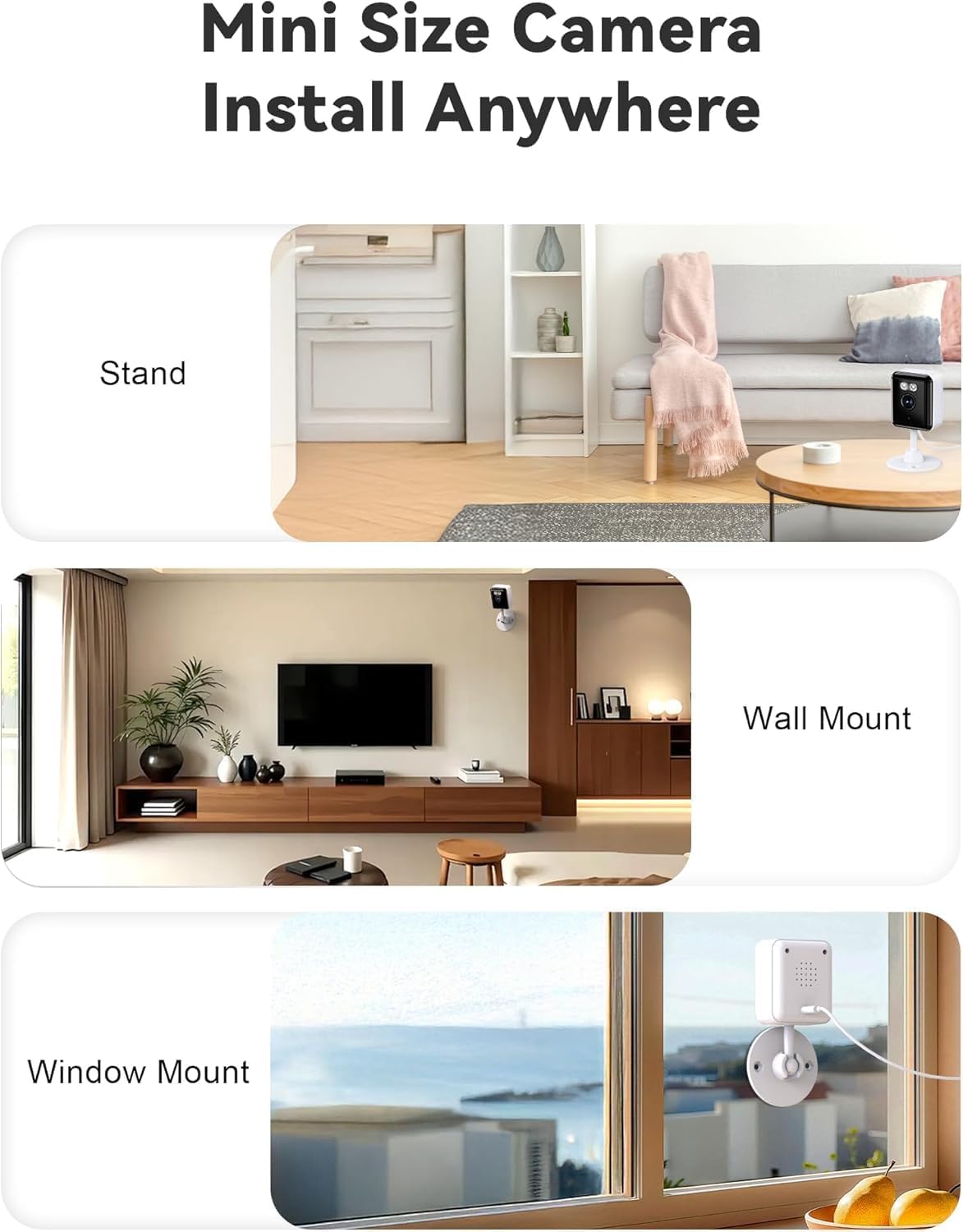 Gianteye 2K (2-Pack), 2.4/5GHz 2-Way Indoor Security Camera Dual-Band WiFi Pet & Baby Monitor, AI Event Detection