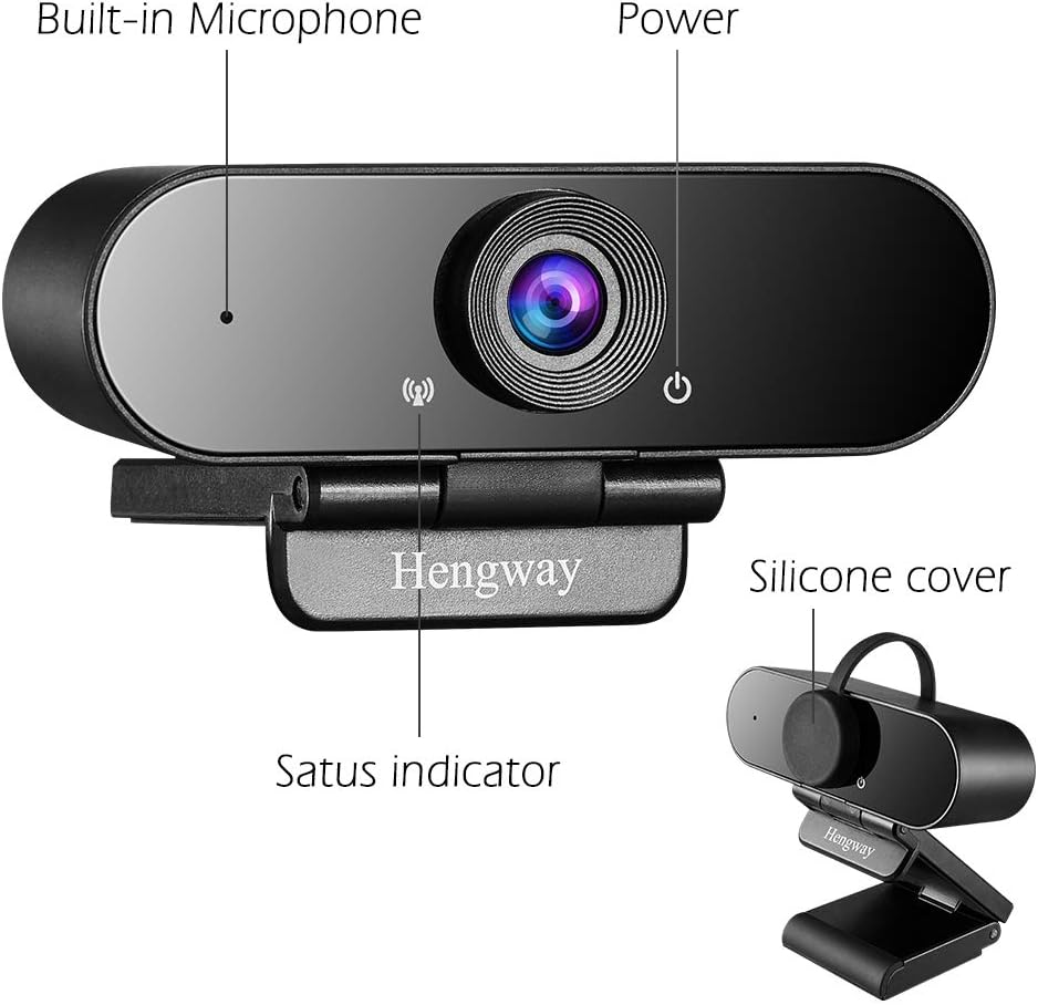 Hengway 1080P terminal,110 Webcam with Stereo Microphone and Privacy cover , FULL HD by USB Wide-Angle